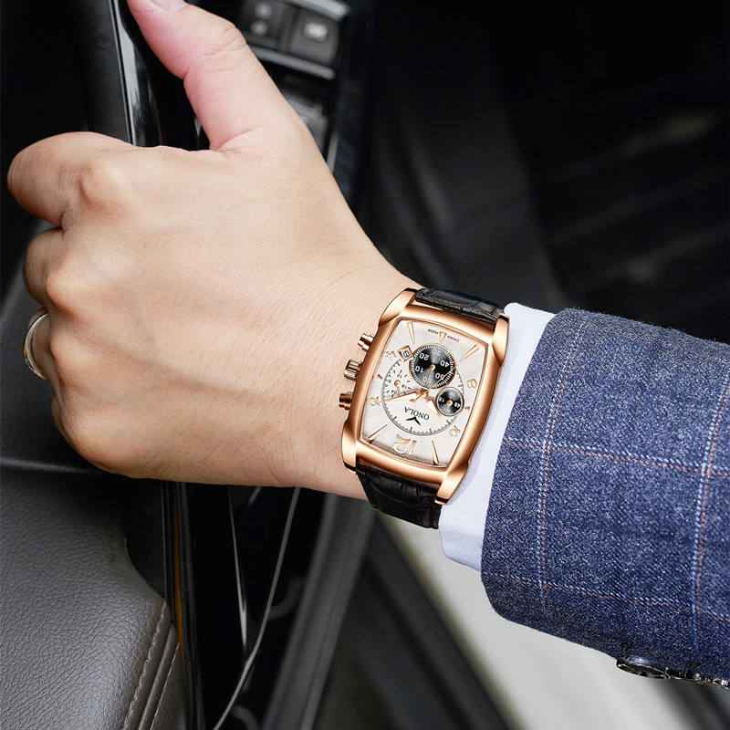 ONOLA Cognac 6818 Men's Chronograph-Style Watch