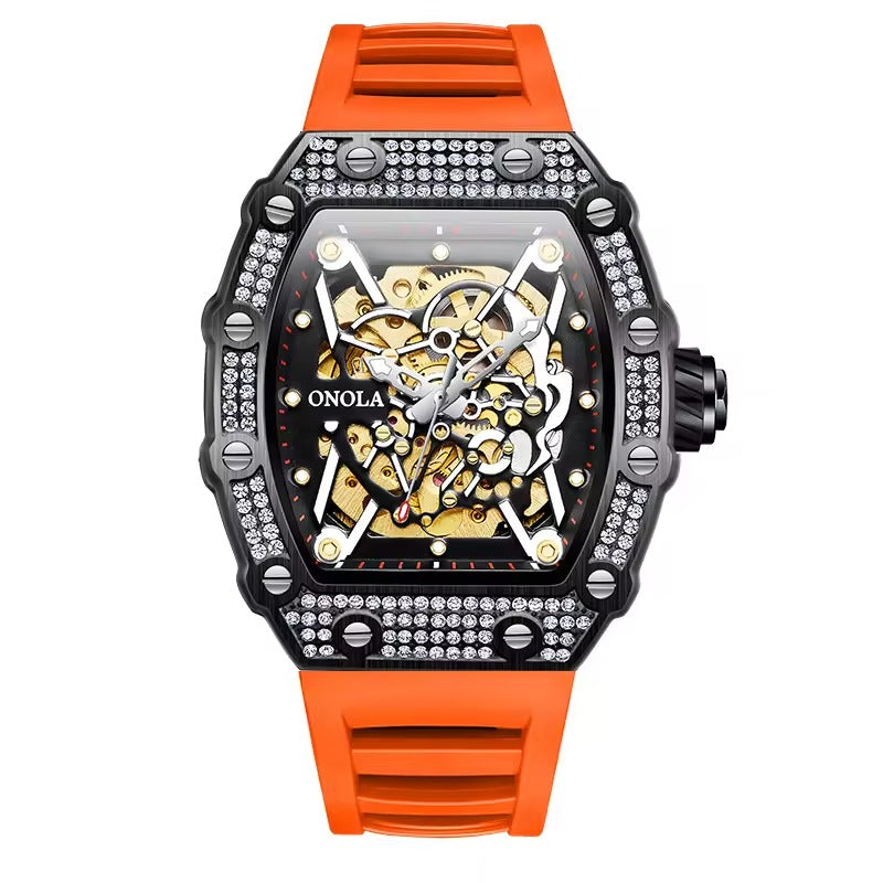 ONOLA Blackstone 3829D Men's Skeleton Automatic-Style Watch