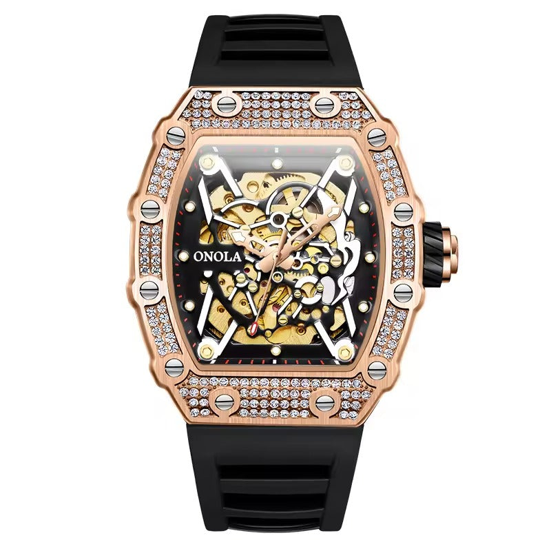 ONOLA Blackstone 3829D Men's Skeleton Automatic-Style Watch