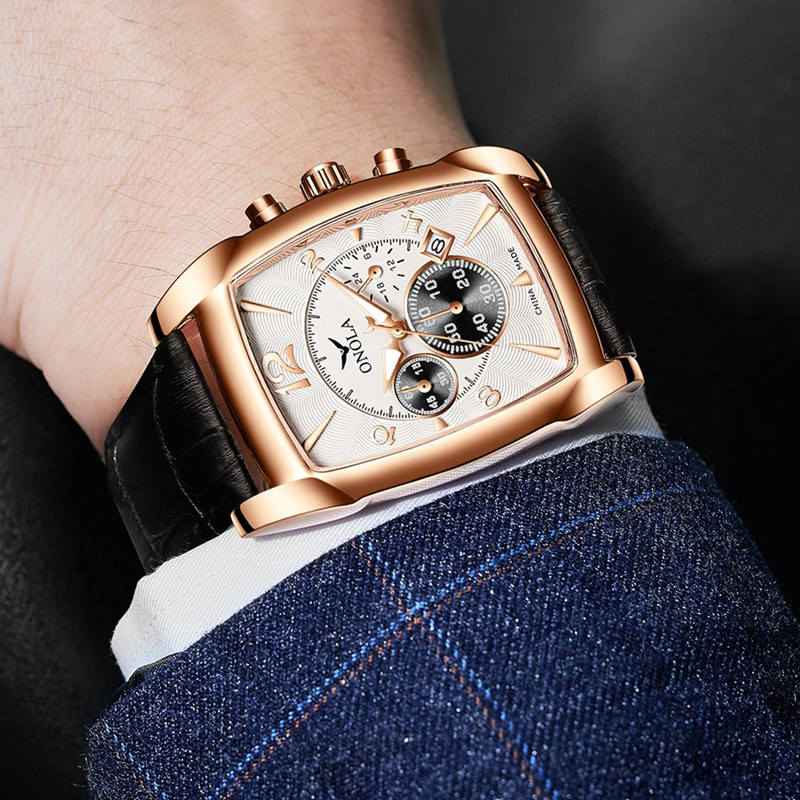 ONOLA Cognac 6818 Men's Chronograph-Style Watch