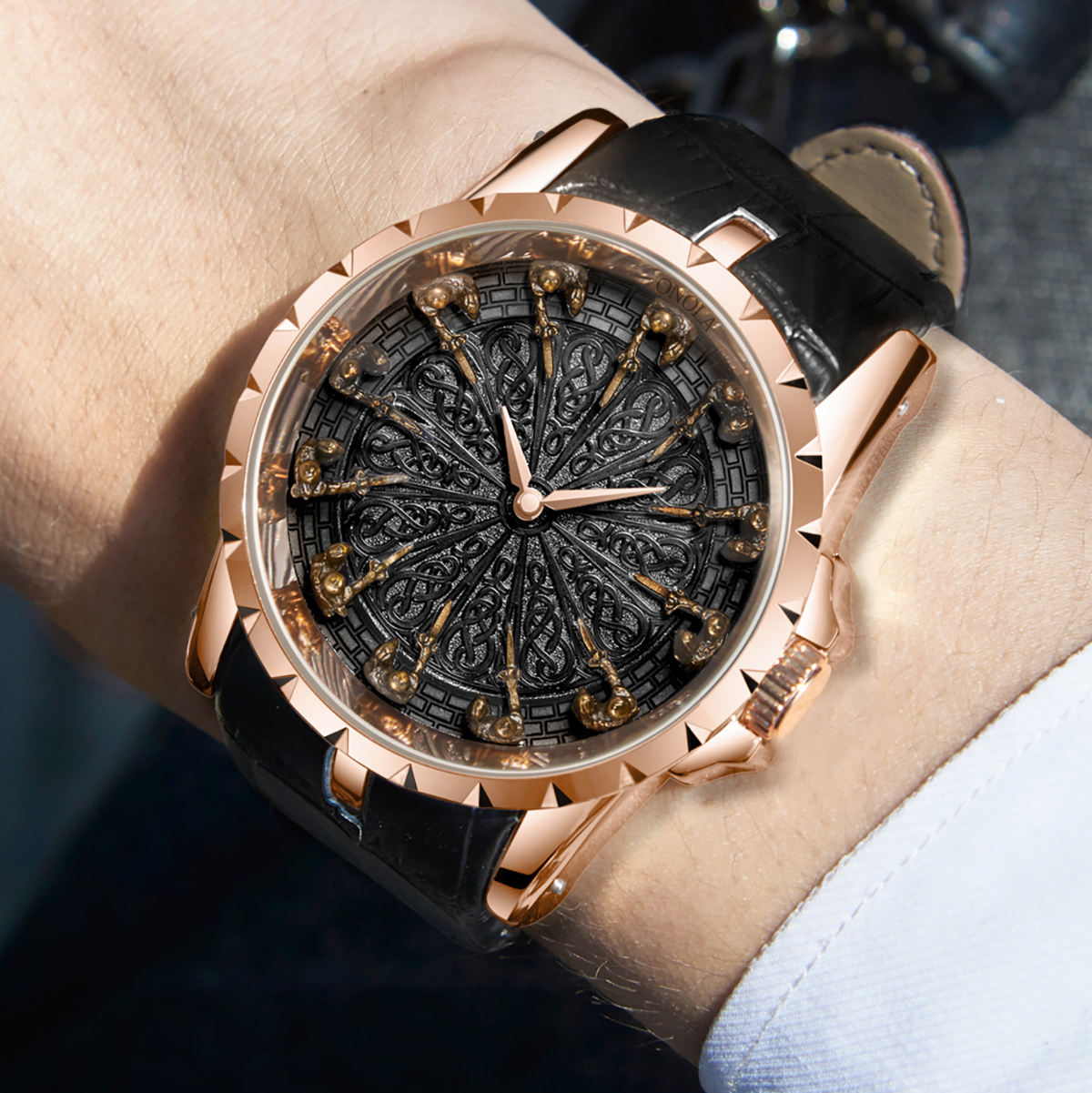 ONOLA Reaper 2020 Men's Skull-Motif Quartz Watch