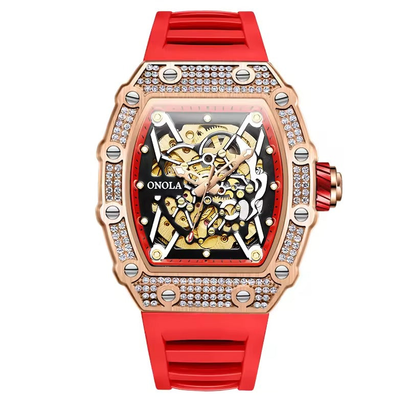 ONOLA Blackstone 3829D Men's Skeleton Automatic-Style Watch