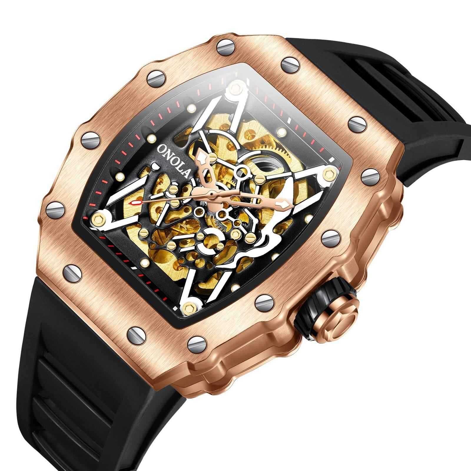ONOLA Alabaster 3829 Men's Skeleton Watch