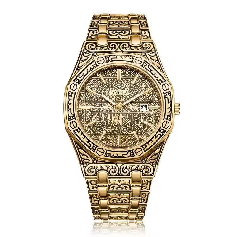 ONOLA Sovereign 3812 Men's Vintage Engraved Quartz Watch